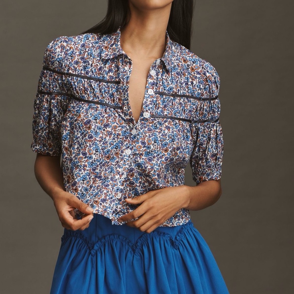 Anthropologie Multicolor Floral Blouse